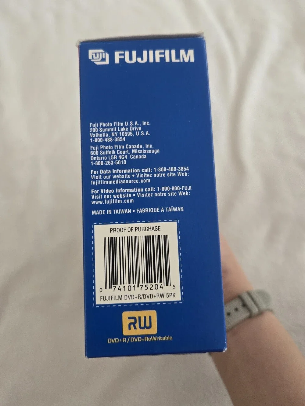 Fujifilm Combo 5 Pack DVD+RW and DVD+R Discs For Data & Video 4.7 GB Rewritable